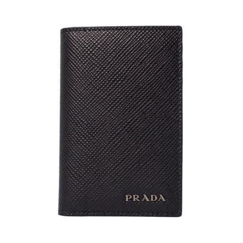 prada 2mc101|Black Leather Card Holder .